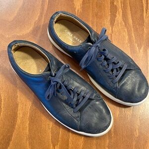 Cole Haan Grand OS navy blue leather court sneaker white sole 8.5 men’s